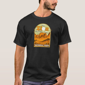 Zion National Park Vintage Artwork Artistic Souven T-Shirt