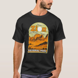 Zion National Park Vintage Artwork Artistic Souven T-Shirt