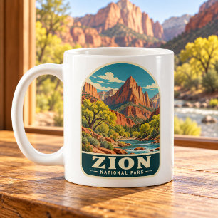 Zion National Park Vintage Canyon Coffee Mug