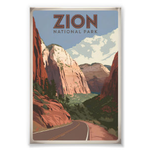 Zion National Park vintage Photo Print