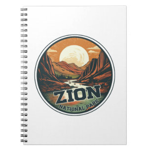 Zion National Park Vintage Sunset Travel Notebook