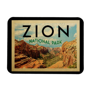 Zion National Park Vintage Travel Magnet