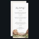 ZION National Park Watercolor Wedding Menu Cards<br><div class="desc">This menu features a watercolor painting of Zion National Park paired with a simple font combination. This menu is perfect for your desert themed or adventure themed wedding or event.</div>