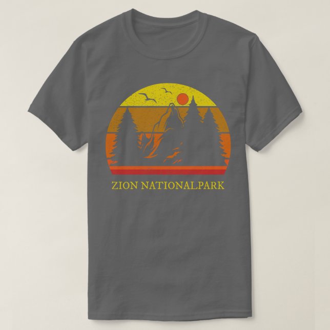 Zion Nationalpark Retro Vintage T-Shirt (Design Front)