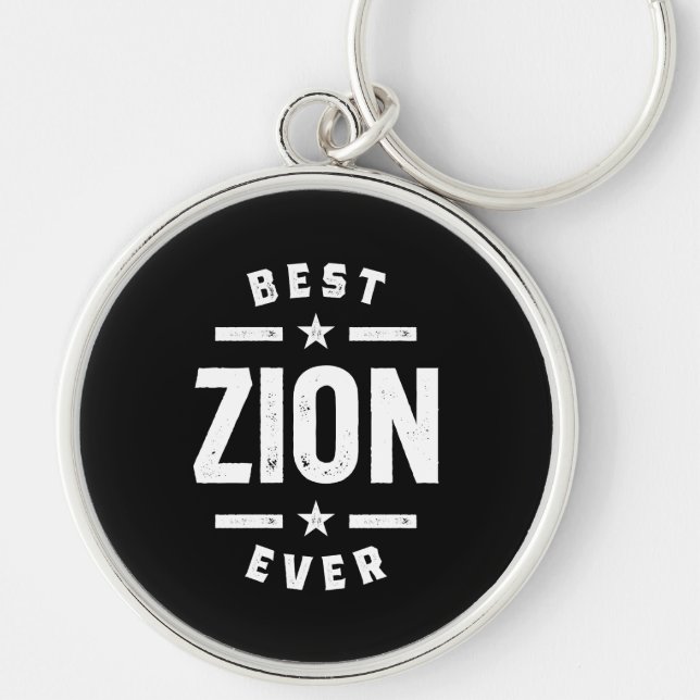 Zion Personalised Name Birthday Gift Key Ring (Front)