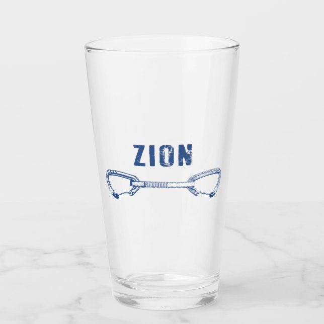 Zion Rock Climbing Quickdraw Glass (Front)
