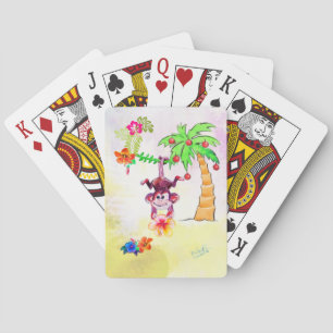 Zion the Monkey playing cards