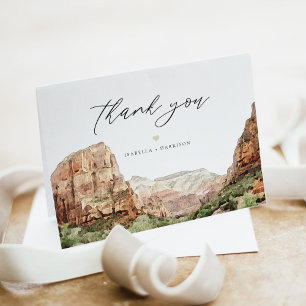 ZION Watercolor Skyline Thank You Card