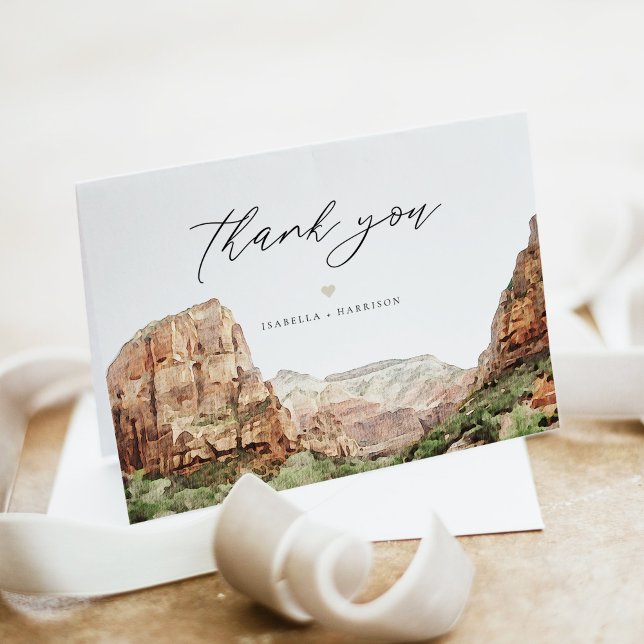 ZION Watercolor Skyline Thank You Card (Creator Uploaded)