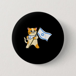 Zionist Cat Israeli Flag Pro-israel Jewish 6 Cm Round Badge