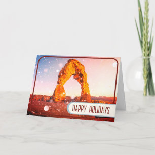 Zions National Delicate Arch Utah holiday card
