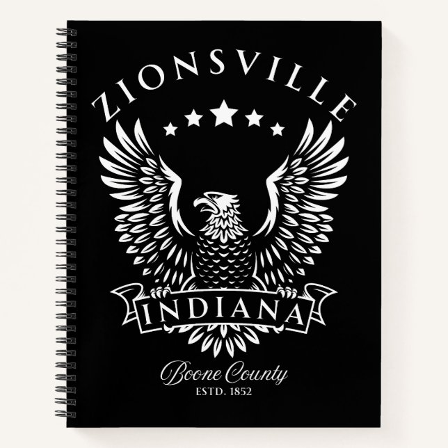 Zionsville Boone County Indiana Vintage Eagle Notebook (Front)
