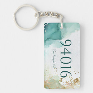 Zip Code and Town New Home Gift Key Ring