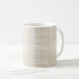 Zip Code History New Home Personalised Beige White Coffee Mug