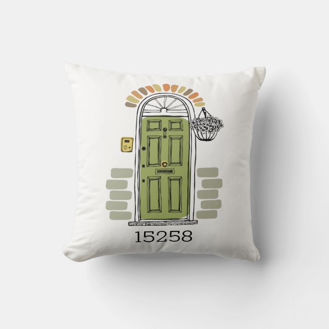 Zip Code Moving New Home Front Door Keepsake Cushion (Front)