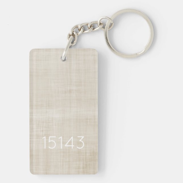 Zip Code New Home Nuetral Realtor Gift Moving Fun Key Ring (Back)