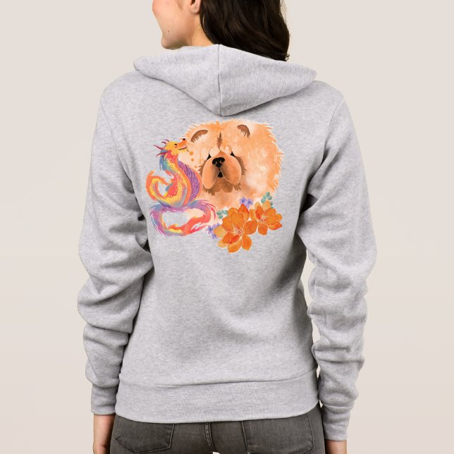 ZIP FRONT HOODIE YEAR OF THE DRAGON no text (Back)