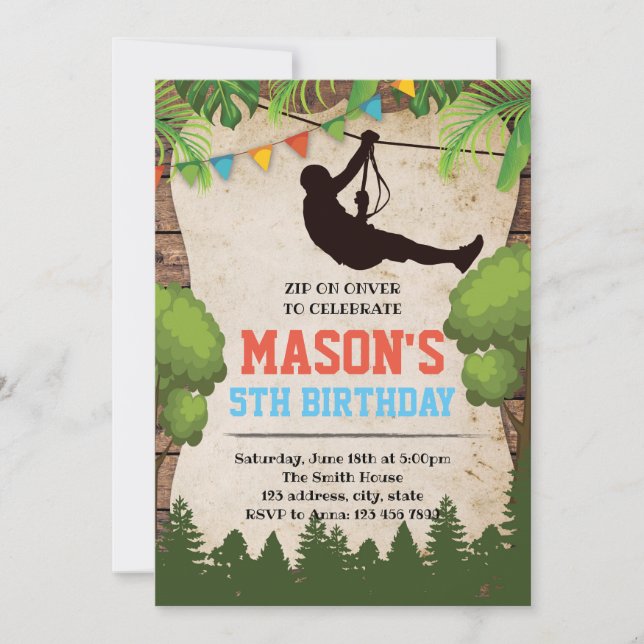 Zip line invitation (Front)