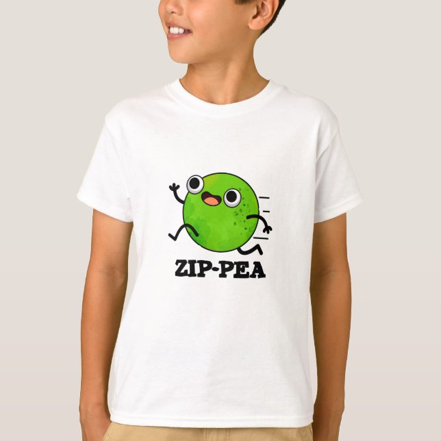 Zip-pea Funny Zippy Pea Pun  T-Shirt (Front)