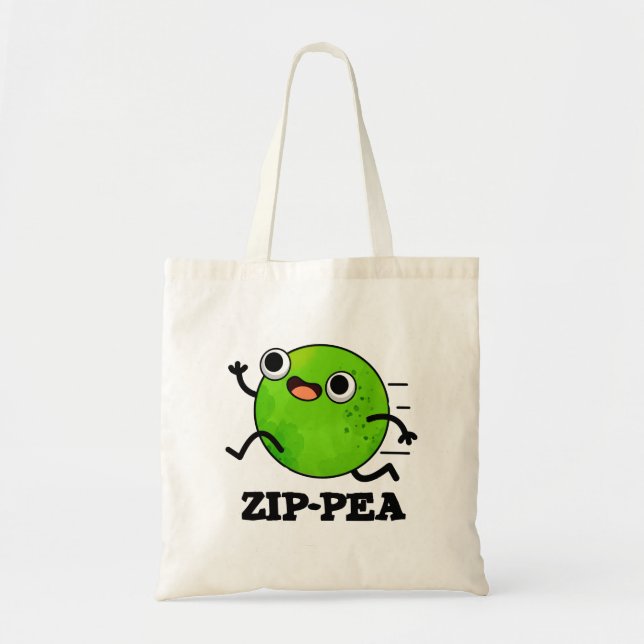 Zip-pea Funny Zippy Pea Pun  Tote Bag (Front)