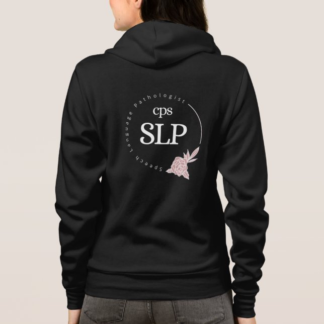 Zip Up Hoodie - Light Floral Logo (Back)