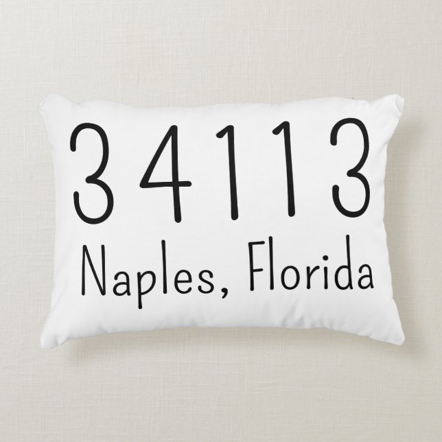 Zipcode City and State Customised Pillow (Front)