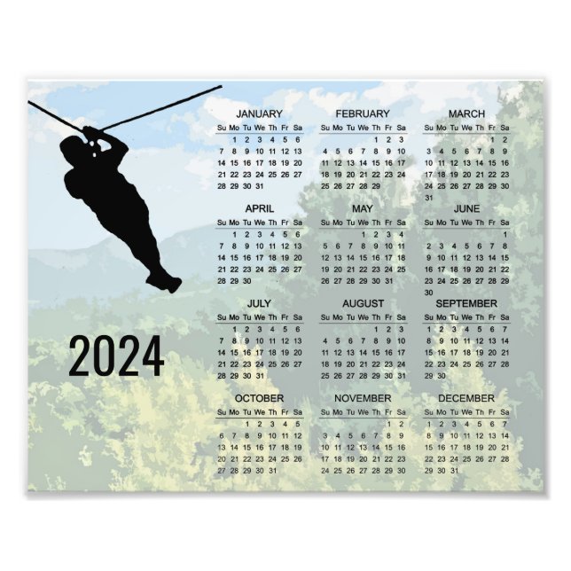 Zipline Adventure 2024 Calendar Poster (Front)