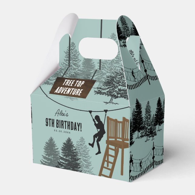 Zipline Rope Course Outdoor Park Adventure Bday Favour Box (Front Side)