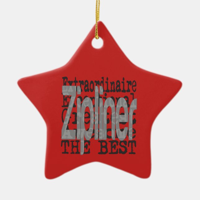 Zipliner Extraordinaire Ceramic Tree Decoration (Front)