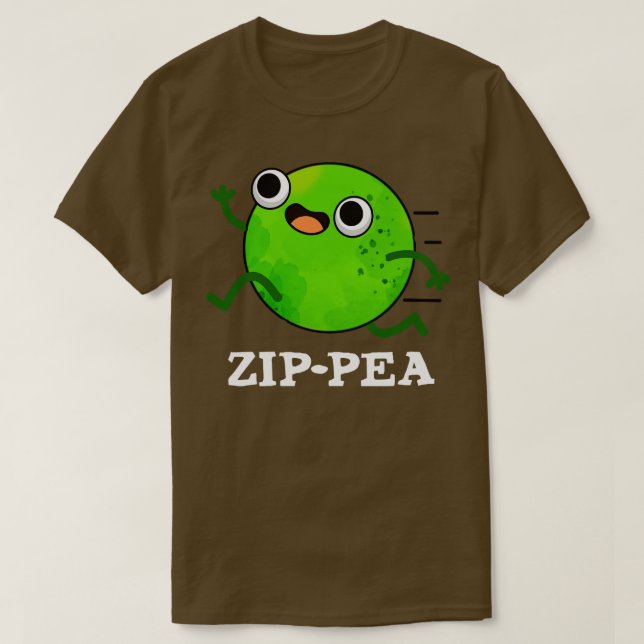Zippea Cute Zippy Pea Pun 1 T-Shirt (Design Front)