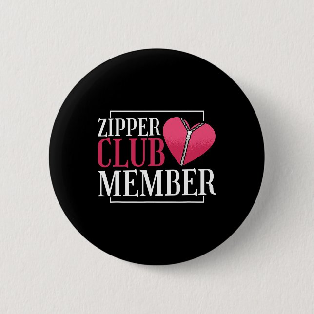 Zipper Club Member Heart Disease Awareness Red Hea 6 Cm Round Badge (Front)