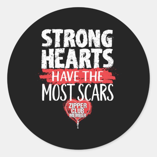 Zipper Club Member Open He Surgery Survivor Classic Round Sticker (Front)