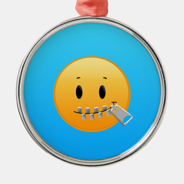 Zipper Emoji Metal Tree Decoration (Front)