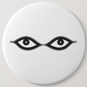 Zipper Eyes 6 Cm Round Badge