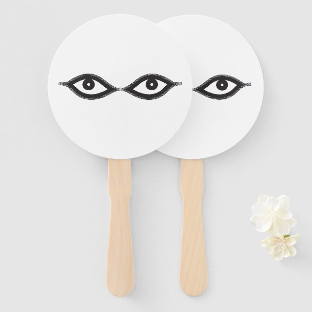 Zipper Eyes Hand Fan (Front and Back)