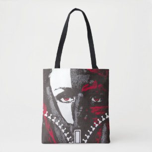Zipper face with hand tote bag