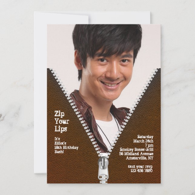 Zipper Frame Phot Invitation (Front)