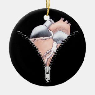 Zipper Heart Ceramic Tree Decoration