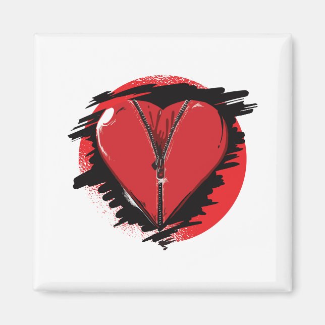 Zipper Heart Magnet (Front)