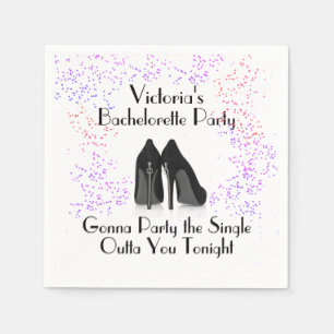 Zipper Heels Bachelorette Party Napkins