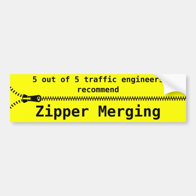 Zipper Merge Bumper Sticker (Front)