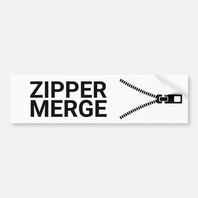 Zipper Merge Bumper Sticker (Front)