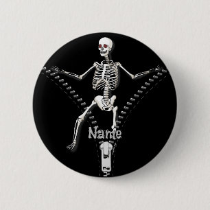 Zipper Skeleton pin button