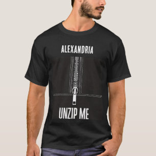 Zipper Unzip Here Naughty Funny Customisable Text  T-Shirt