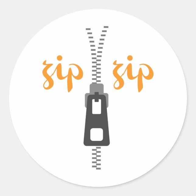 Zipper Zip Classic Round Sticker (Front)