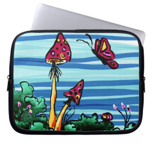 Zippered Laptop Sleeve, 2 Red Mushrooms Sleeve