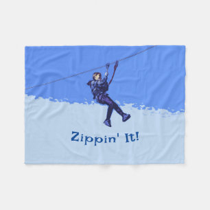 Zippin' It! - Zipline Rider Fleece Blanket