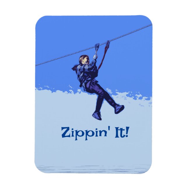 Zippin' It! - Zipline Rider Magnet (Vertical)