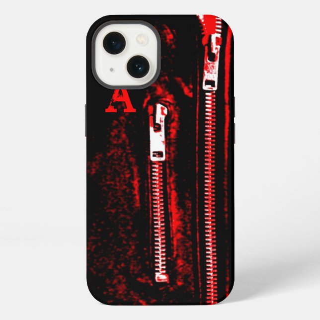 Zips Red print Monogram iPhone case (Back)