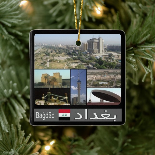 zIQ003 BAGHDAD, Iraq, Middle East, Asia, Ceramic Ornament (Tree)